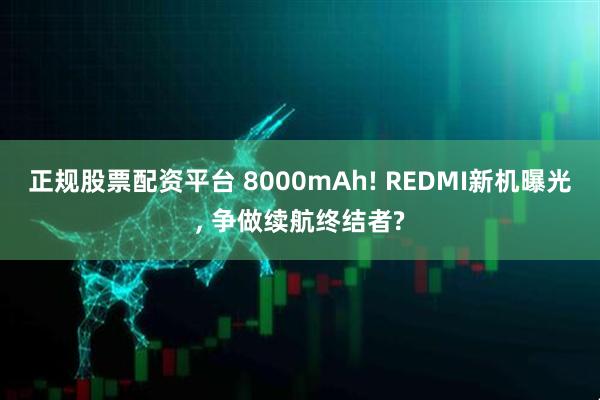 正规股票配资平台 8000mAh! REDMI新机曝光, 争做续航终结者?