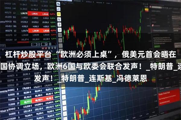 杠杆炒股平台 “欧洲必须上桌”，俄美元首会晤在即，欧乌美在英国协调立场，欧洲6国与欧委会联合发声！_特朗普_连斯基_冯德莱恩